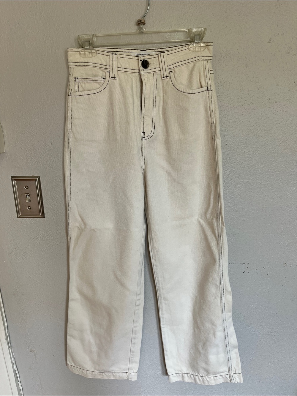 Reformation white jeans